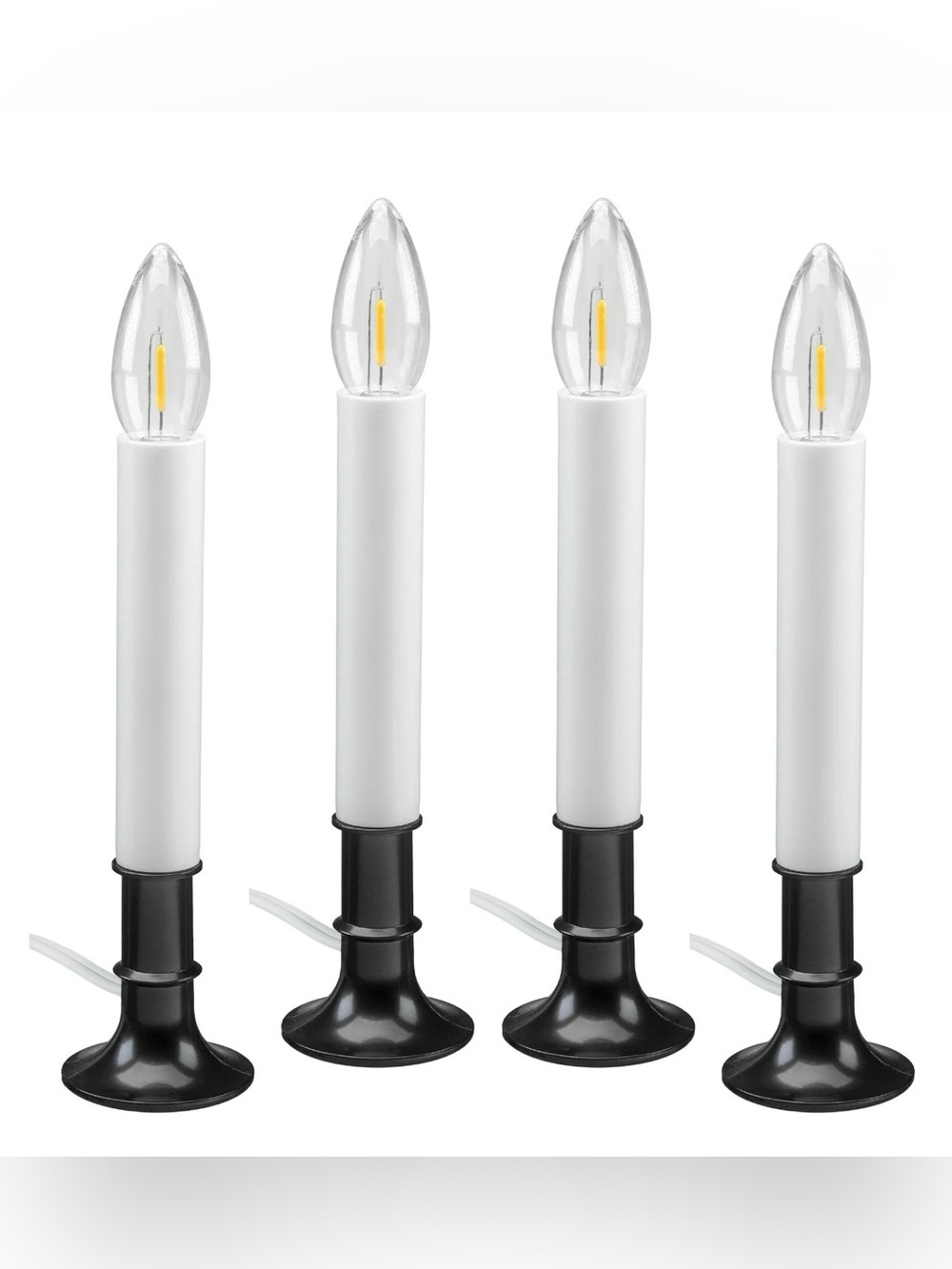 612 Vermont 4 Pack Candles LED Window Instintable Bulb Timer Black